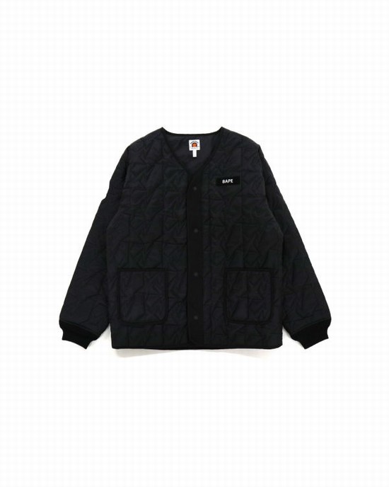 Black Bape Multi Patch STA Quilted Kids' Jackets | ZA-65089