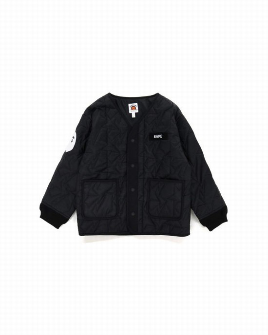 Black Bape Multi Patch STA Quilted Kids' Jackets | ZA-69382