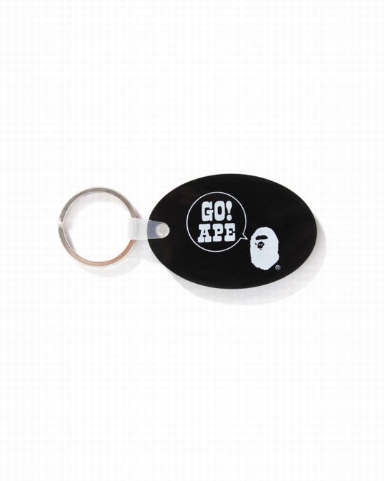 Black Bape Rubber Men's Key Rings | ZA-92175