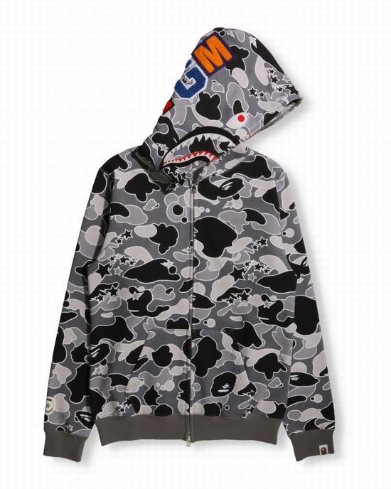 Black Bape STA Camo Shark Full Zip Women's Hoodie | ZA-84019