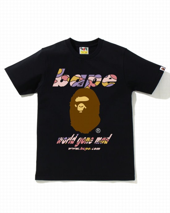 Black Bape STA Camo WGM Ape Head Women's T Shirts | ZA-45812