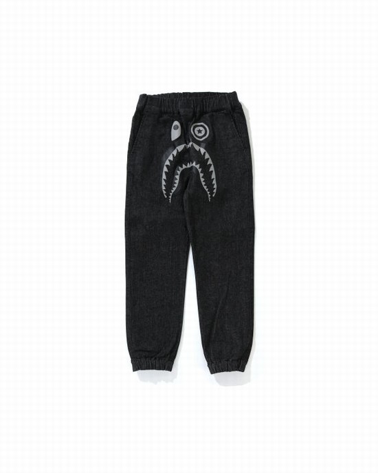 Black Bape Shark Denim Kids' Jogger | ZA-14208