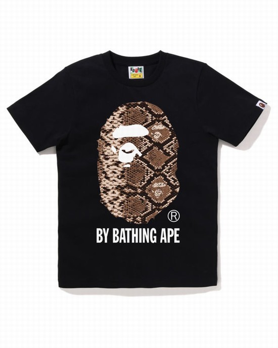 Black Bape Snake By Bathing Ape Women's T Shirts | ZA-12794