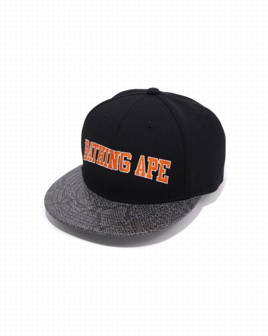 Black Bape Snake Panel Men's Caps | ZA-40893