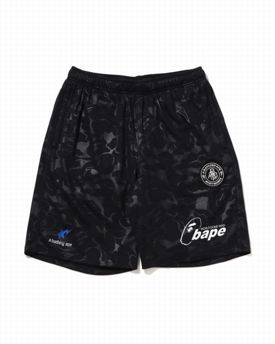 Black Bape Soccer Game Men's Shorts | ZA-85103