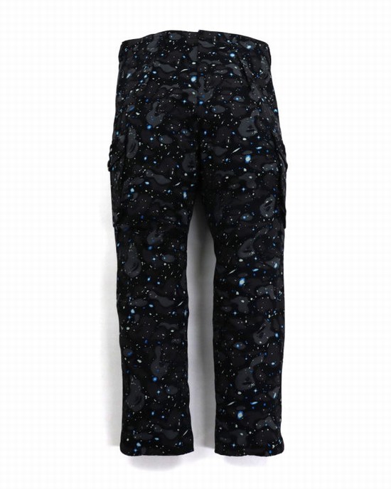 Black Bape Space Camo Relaxed Fit Men's Pants | ZA-25816