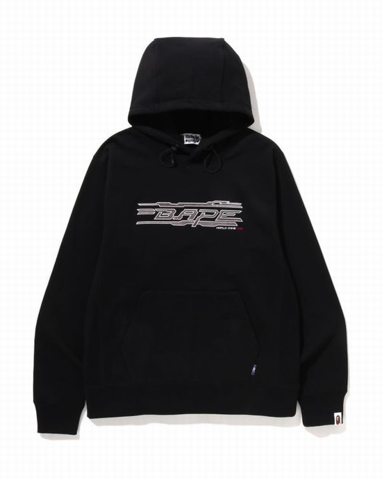 Black Bape Stiching Pullover Men's Hoodie | ZA-40793