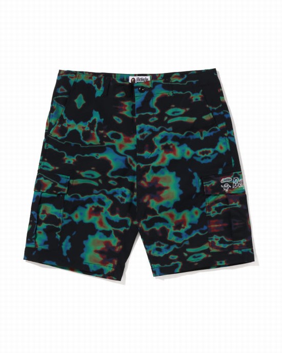 Black Bape Thermography Cargo Men's Shorts | ZA-91207