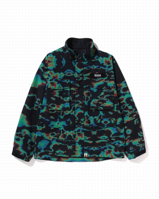 Black Bape Thermography Loose Fit M-65 Men's Jackets | ZA-69157