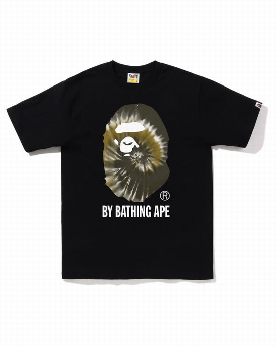 Black Bape Tie-Dye By Bathing Ape Men's T Shirts | ZA-34950