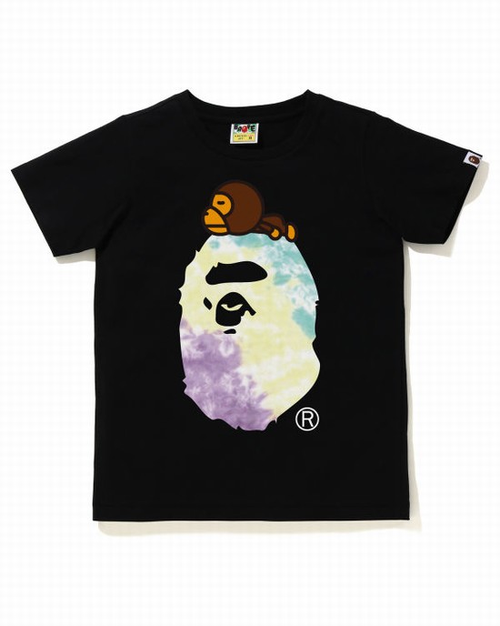 Black Bape Tie-Dye Milo On Big Ape Women's T Shirts | ZA-85274