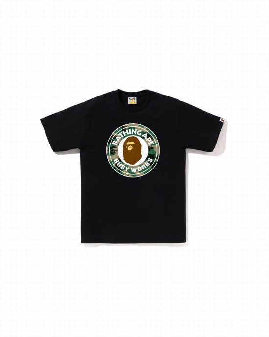 Black Bape Woodland and Camo College Men's T Shirts | ZA-23506