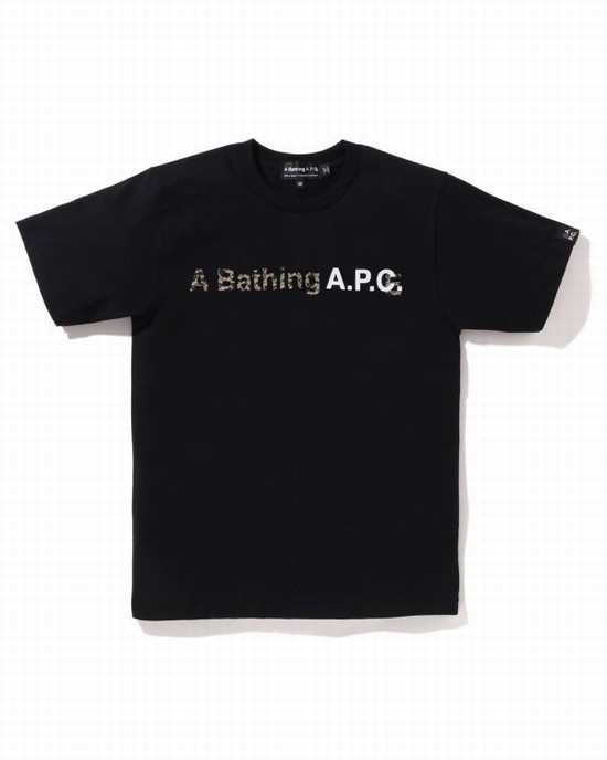 Black Bape X A.P.C. A Bathing Ape Wide Women's T Shirts | ZA-72540