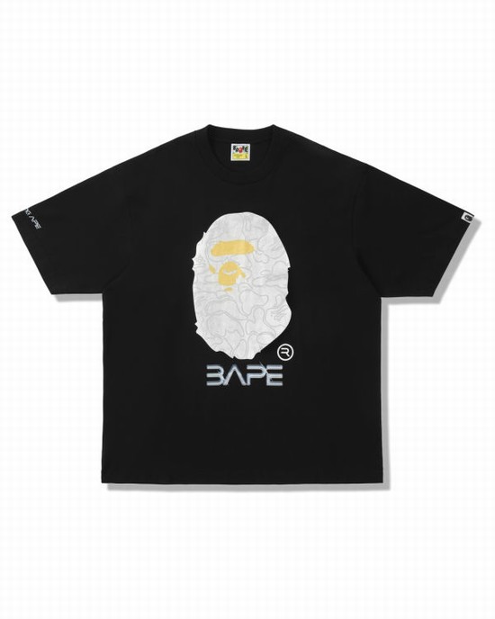 Black Bape X Hajime Sorayama Ape Head Men's T Shirts | ZA-95234