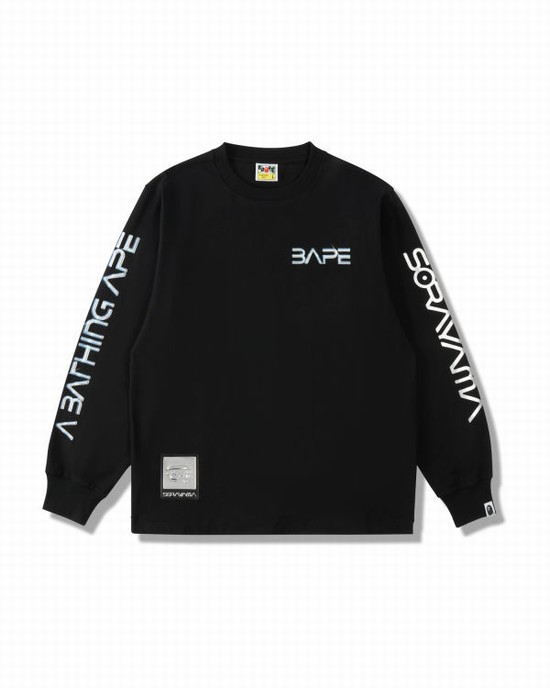 Black Bape X Hajime Sorayama L/S Men's T Shirts | ZA-25819