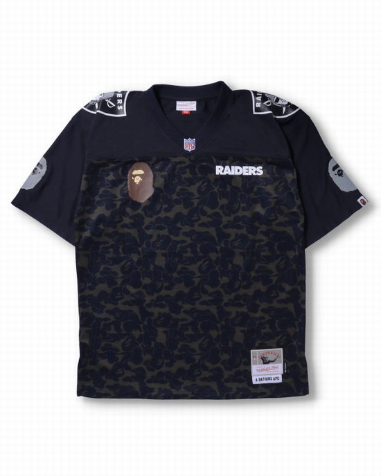 Black Bape X M&N NFL Oakland Raiders Legacy Jersey Men's T Shirts | ZA-61028