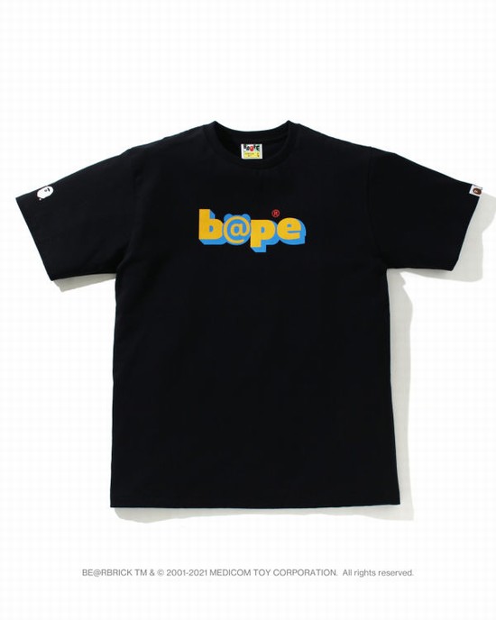 Black Bape X Medicom Toy Camo BE@R Men's T Shirts | ZA-78056