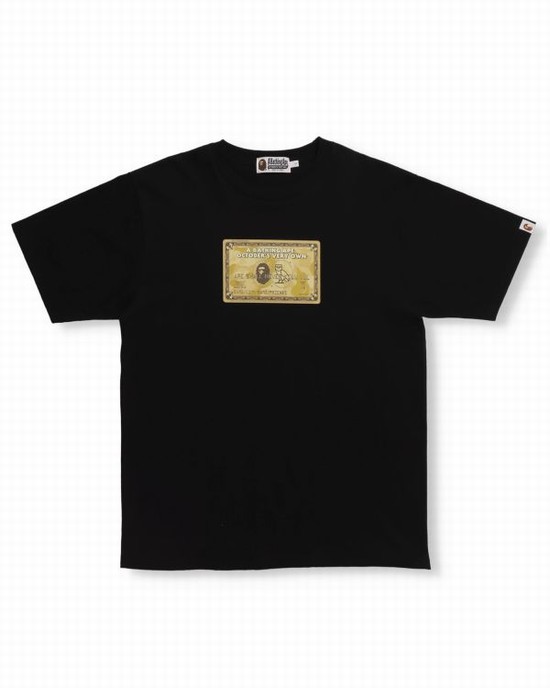 Black Bape X OVO Card Men's T Shirts | ZA-76298