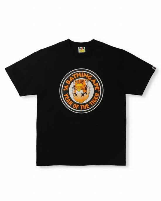 Black Bape Year Of The Tiger Men's T Shirts | ZA-47135