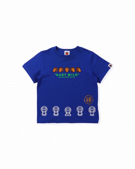 Blue Bape BK15th Anniversary Milo Kids' T Shirts | ZA-65941