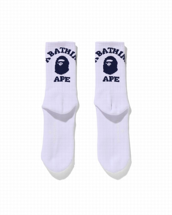 Blue Bape College Men's Socks | ZA-87419