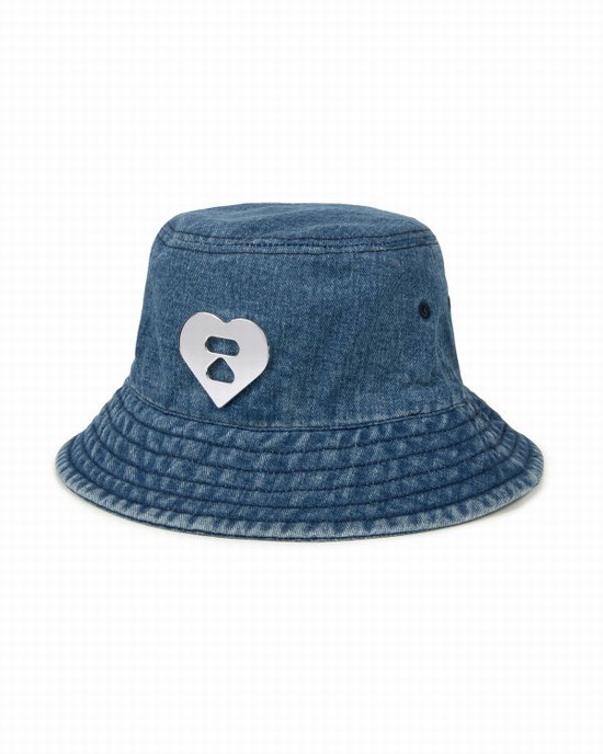 Blue Bape Denim bucket Women's Hats | ZA-91745