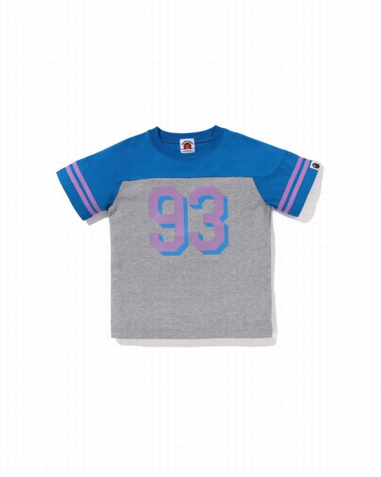 Blue Bape Football Kids' T Shirts | ZA-03647