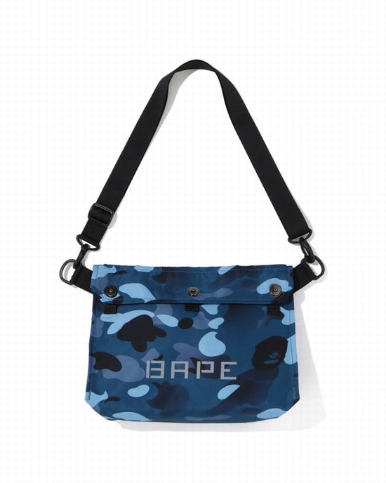 Blue Bape Gradation Camo Men's Shoulder Bags | ZA-94387