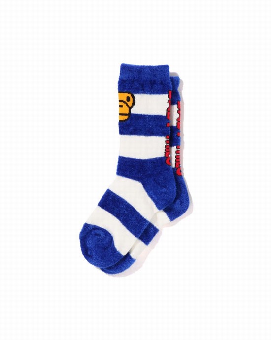 Blue Bape Hoop Milo Face Kids' Socks | ZA-98035