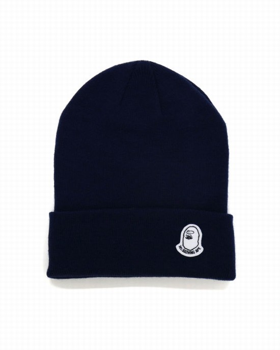 Blue Bape Knit Men's Beanie | ZA-54916