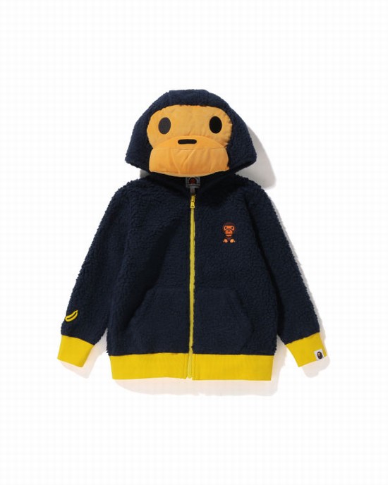 Blue Bape Milo Boa Plush Kids' Jackets | ZA-12683