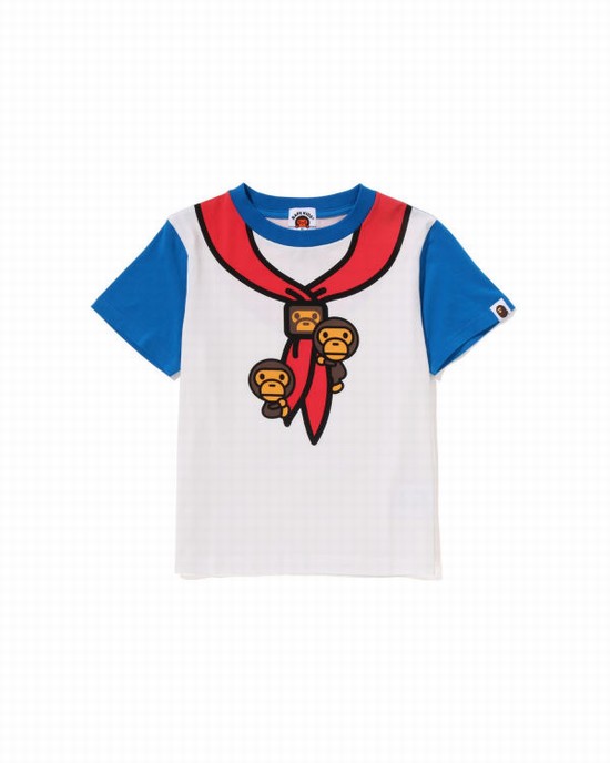 Blue Bape Milo Boy Scout Chief Print Kids' T Shirts | ZA-28930