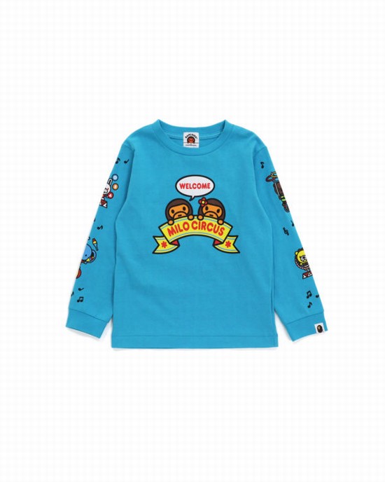 Blue Bape Milo Circus L/S Kids' T Shirts | ZA-82745