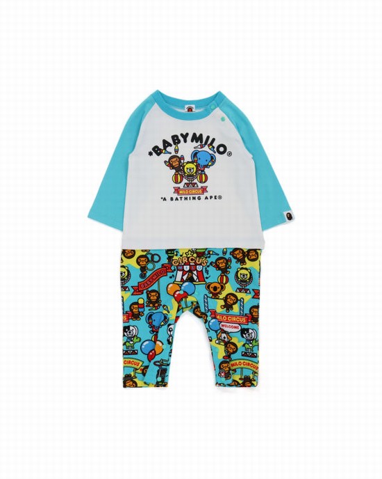 Blue Bape Milo Circus L/S romper Kids' Bodysuit | ZA-37180