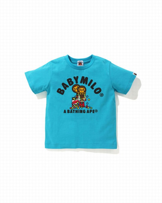 Blue Bape Milo Gum Ball Kids' T Shirts | ZA-81597