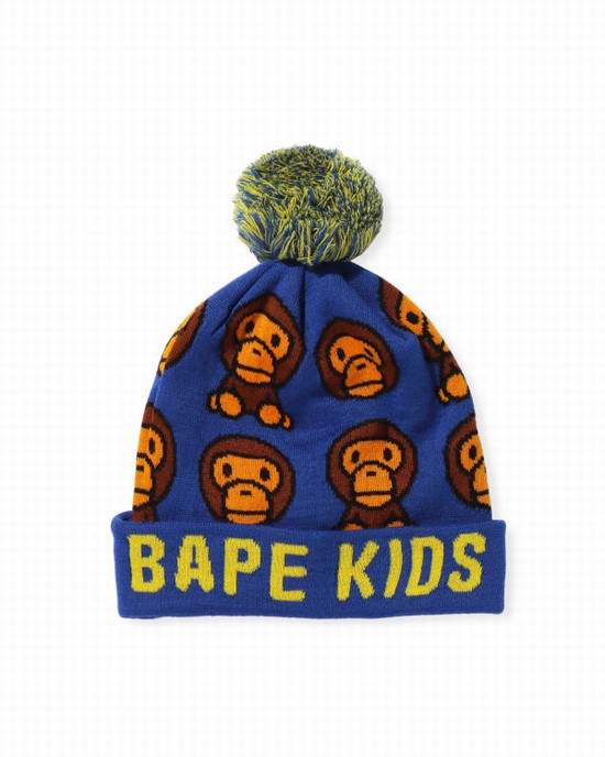 Blue Bape Milo Pattern Kids' Caps | ZA-31746