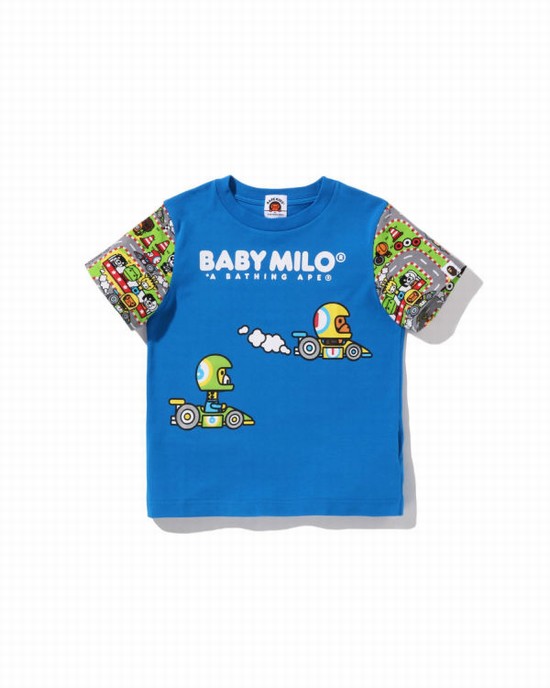 Blue Bape Milo Racing Friends Kids' T Shirts | ZA-18536