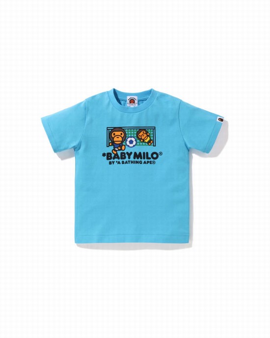 Blue Bape Milo Soccer Kids' T Shirts | ZA-15367