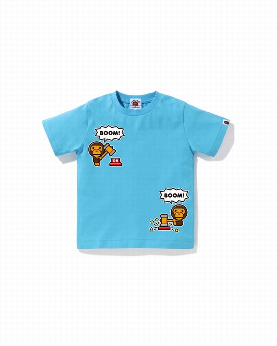 Blue Bape Milo Speech Balloon #4 Kids' T Shirts | ZA-78125