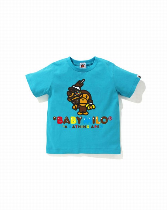 Blue Bape Milo Sweets Kids' T Shirts | ZA-14836