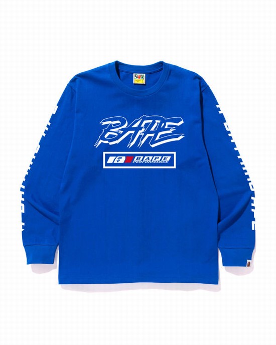 Blue Bape Motor Sport Men's T Shirts | ZA-19062