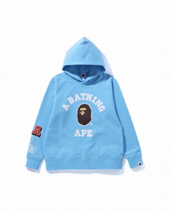 Blue Bape Multi Fonts Pullover JR Kids' Hoodie | ZA-23069