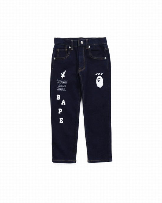 Blue Bape Multi Print Kids' Jeans | ZA-71563