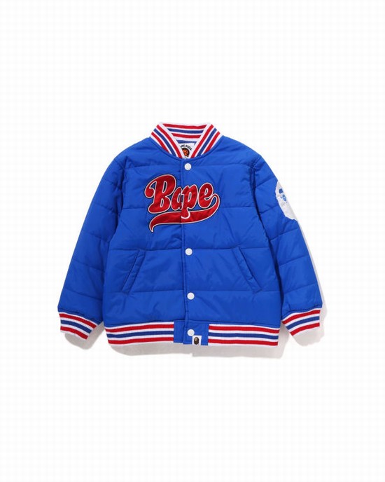 Blue Bape Patch Padded Kids' Jackets | ZA-06743