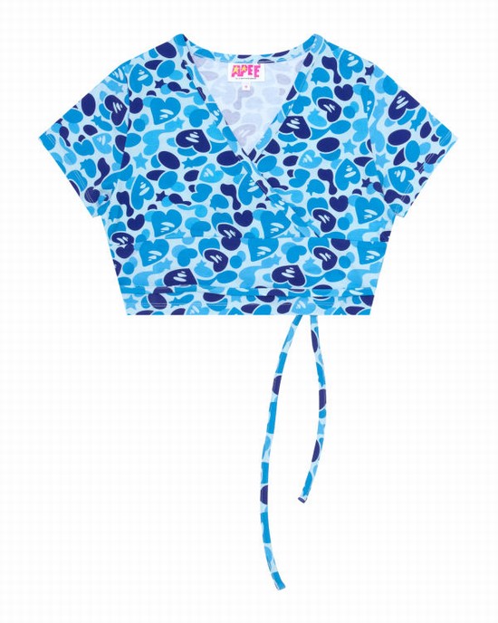 Blue Bape Printed Women's Blouse | ZA-70198