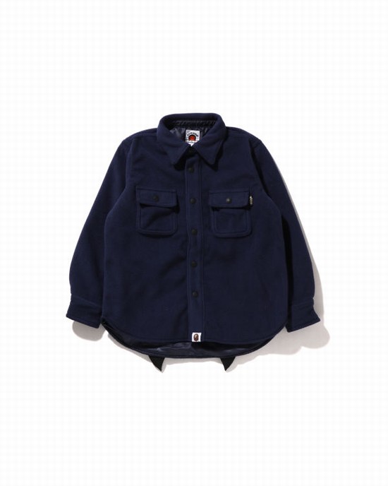 Blue Bape Shark Patch Kids' Jackets | ZA-52108