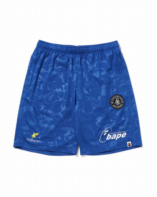 Blue Bape Soccer Game Men's Shorts | ZA-42578