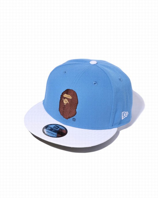 Blue Bape X New Era Ape Head 9 Fifty Men's Caps | ZA-13687