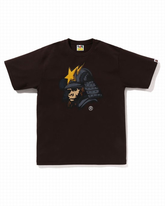 Brown Bape General Kabuto Men's T Shirts | ZA-03674