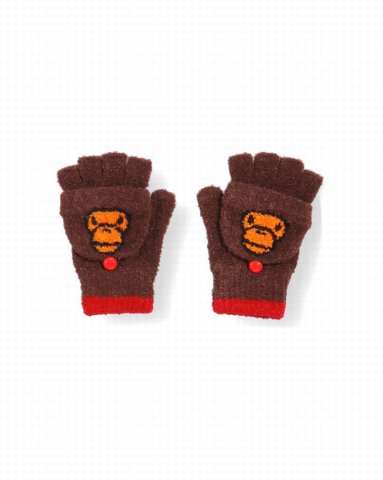 Brown Bape Milos Kids' Gloves | ZA-43271